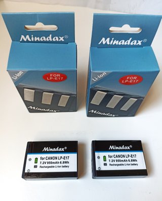 2 Batterie Minadax LP-E17 950mAh 7.2V Li-Ion