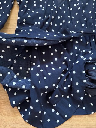 Vestido Zara lunares azul y blanco
