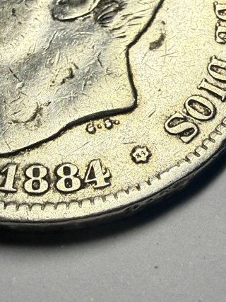 Moneda de Plata 5 Pesetas 1884 A de España