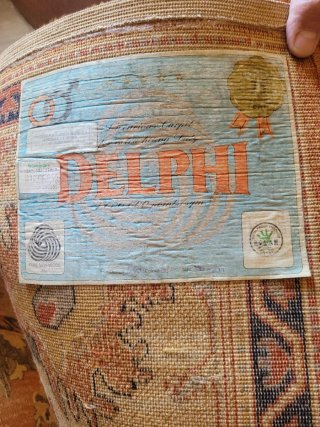 Alfombra de lana Delphi  naranja recién lavada