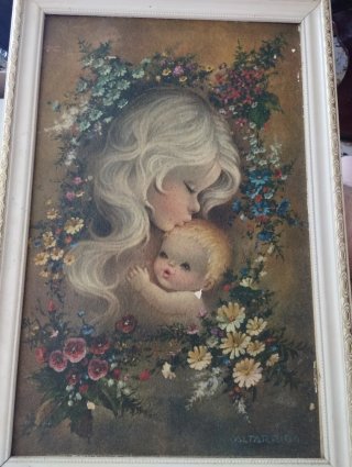 Cuadro Vintage Madre e Hijo Años 60,Altarriba