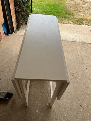 Mesa comedor plegable madera maciza blanca