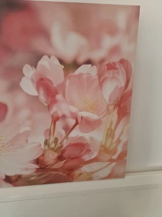 Cuadro decorativo flores rosas y blancas