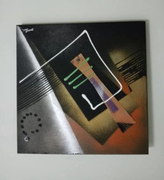 Quadro moderno in legno e metallo