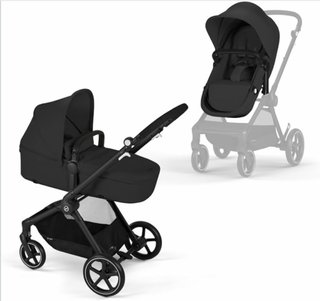 Passeggino con seggiolino 2 in 1 nero