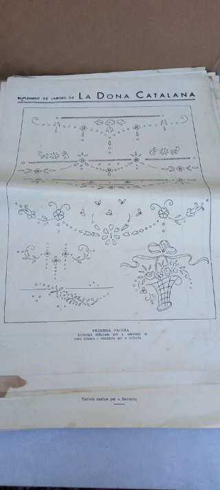 Juego de bolillos y patrones encaje