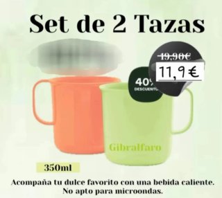 Jarra termo beige + 2 tazas colores + bandeja