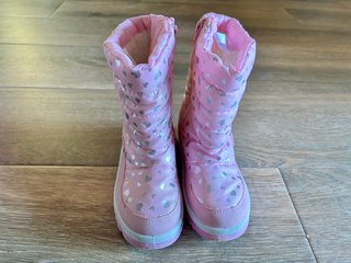 Botas nieve niña talla 31 rosa y plata