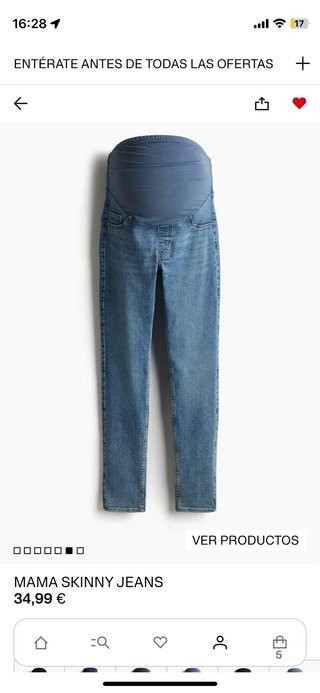 Pantalón premamá skinny azul H&M
