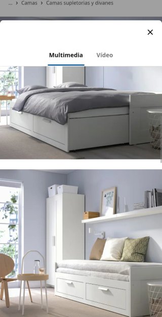 Cama Brimnes 80x20 + 2 colchones Vannareid extra