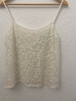 Blusa Stradivarius encaje blanco