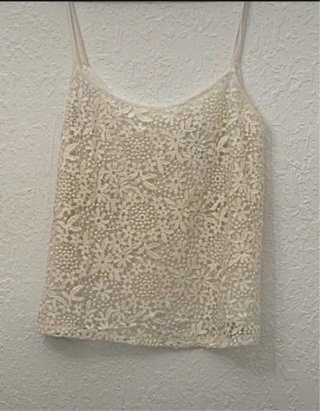 Blusa Stradivarius encaje blanco