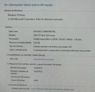 Asus VivoStick TS10 Windows 10