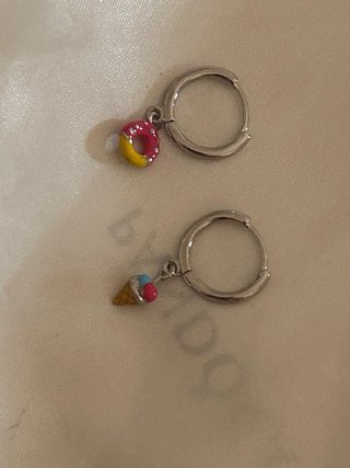 Orecchini Argento 925 Ciambella e Gelato