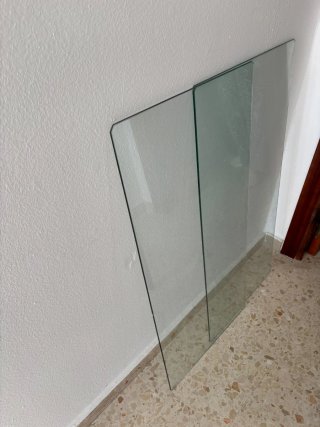 Mesa de centro forja negra y cristal