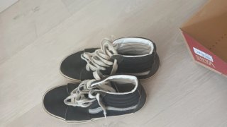 Zapatillas Vans Altas Cordones Negro/Gris