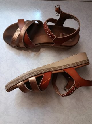 Sandalias Xti Mujer Talla 38 Marrón y Dorado