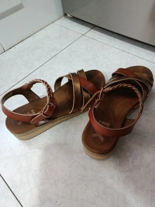 Sandalias Xti Mujer Talla 38 Marrón y Dorado