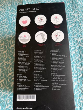 Microfone USB Streaming Cherry UM 3.0