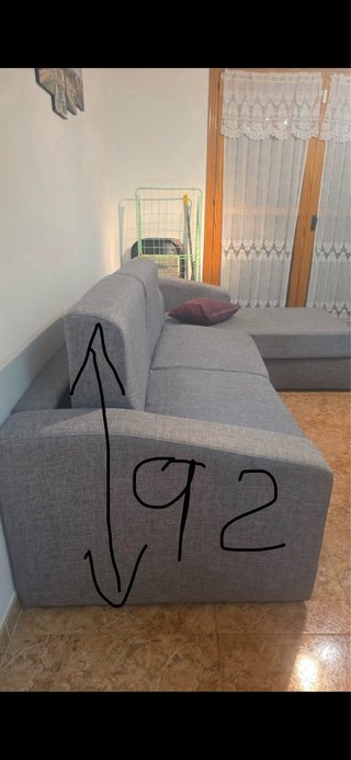 Divano letto con sistema italiano e chaise longue grigio