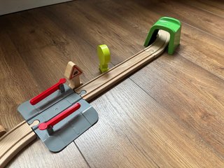 Juego de tren de madera Lillabo