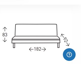 Sofá Cama Azul Extensible 182cm