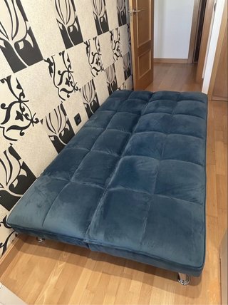 Sofá Cama Azul Extensible 182cm