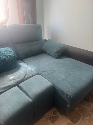 Sofá Chaise Longue Grande verde 2,60m