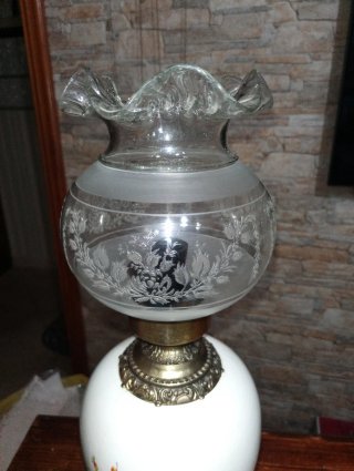 Grande lampada vintage in stile Hurricane in ceram