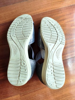 Sandalias piel Pitillos plateadas T. 37