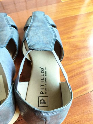 Sandalias piel Pitillos plateadas T. 37
