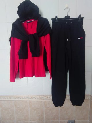 Conjunto Tommy Hilfiger Rojo y Negro