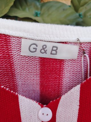 Top corto G&B righe rosso e bianco