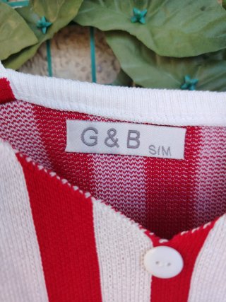 Top corto G&B righe rosso e bianco
