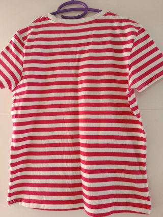 Camiseta Kiabi Rayas Rosas y Blancas Talla S