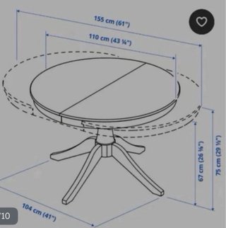 Mesa redonda extensible Ikea ROSENTORP