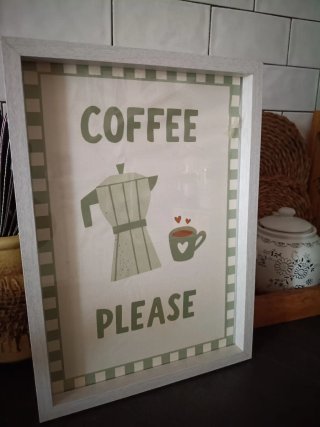 Quadretto Coffee Please con stampa telata