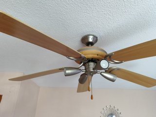 Lámpara Techo Ventilador Madera Metal