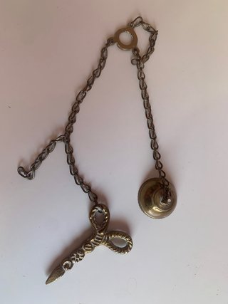 Antiguo velón grande de bronce