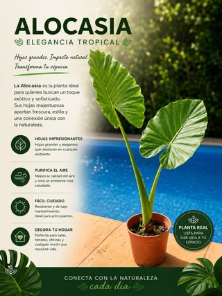 Pianta Tropicale Alocasia Elegancia
