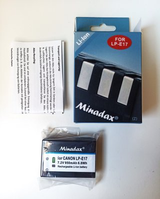 Batteria Minadax LP-E17 950mAh 7.2V Li-Ion x Canon
