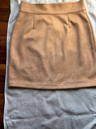 Falda mini beige