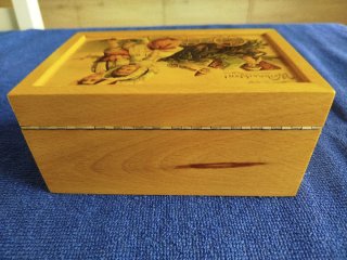 Caja madera musical leyenda fröhliche weihnachten