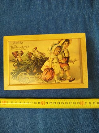 Caja madera musical leyenda fröhliche weihnachten