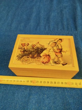 Caja madera musical leyenda fröhliche weihnachten