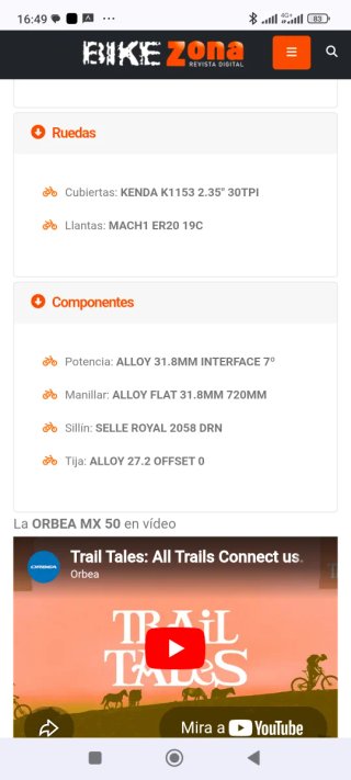 Bicicleta Orbea MX50 29 2021