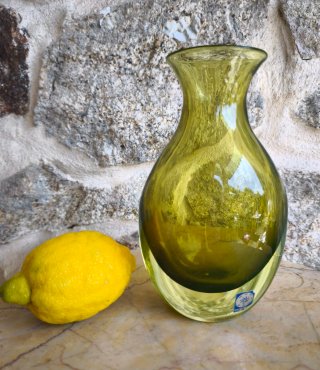 Vaso Murano vintage Verde Oliva