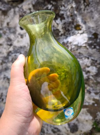 Vaso Murano vintage Verde Oliva