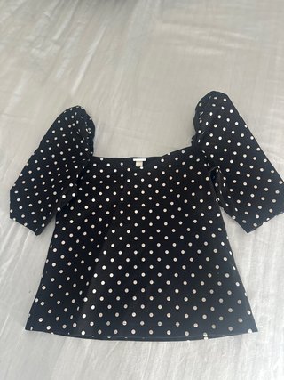 Top H&M lunares manga abullonada