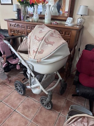Carrito bebé 3 piezas Anex rosa camuflaje